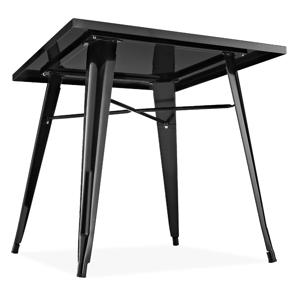 Rough Black Set 4 taburetes tolix mesa industrial 60 x 60 cm